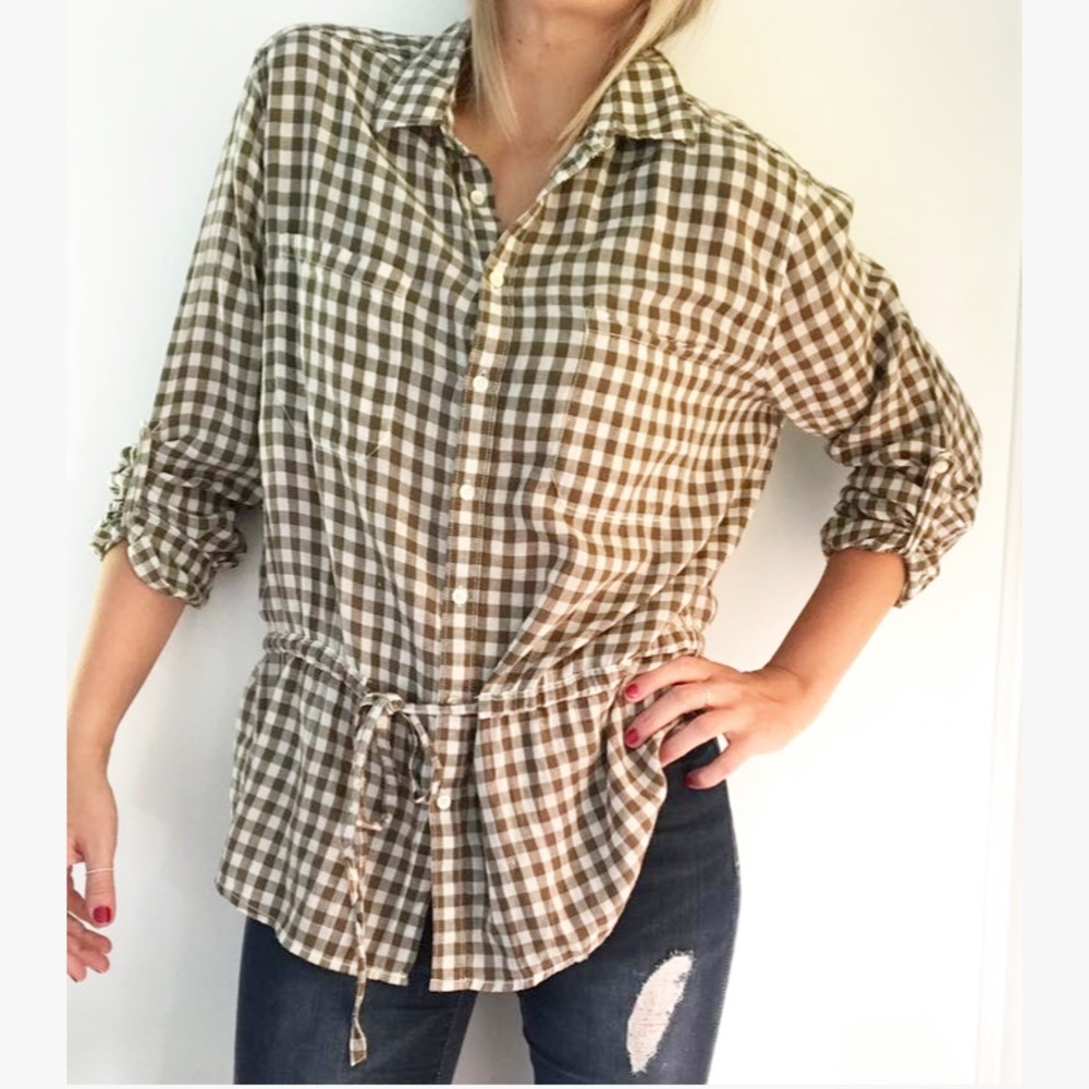 Joe Fresh Green/White tie flannel